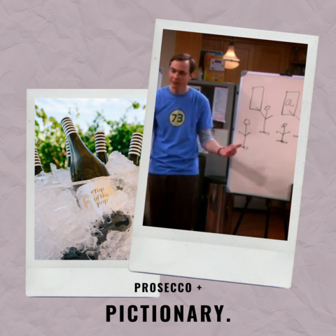 prosecco and pictionary