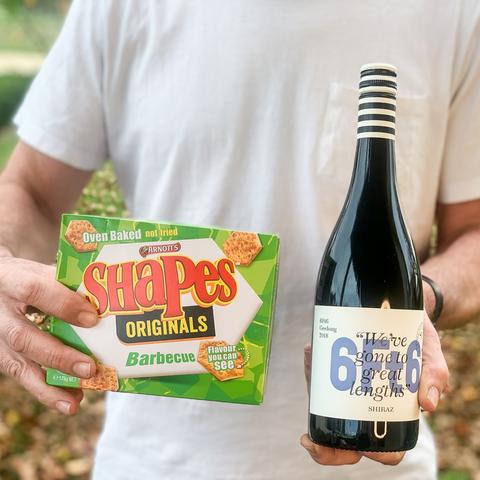 Arnotts BBQ shapes and 6Ft6 Shiraz